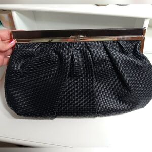 Aldo Vintage Woven Vegan Leather Large Magnetic Clutch